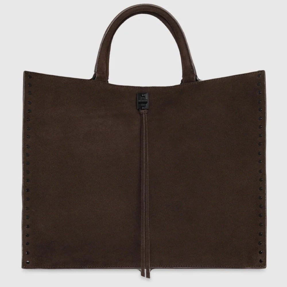 Rebecca Minkoff Suede Daren Tote Chocolate Brown
